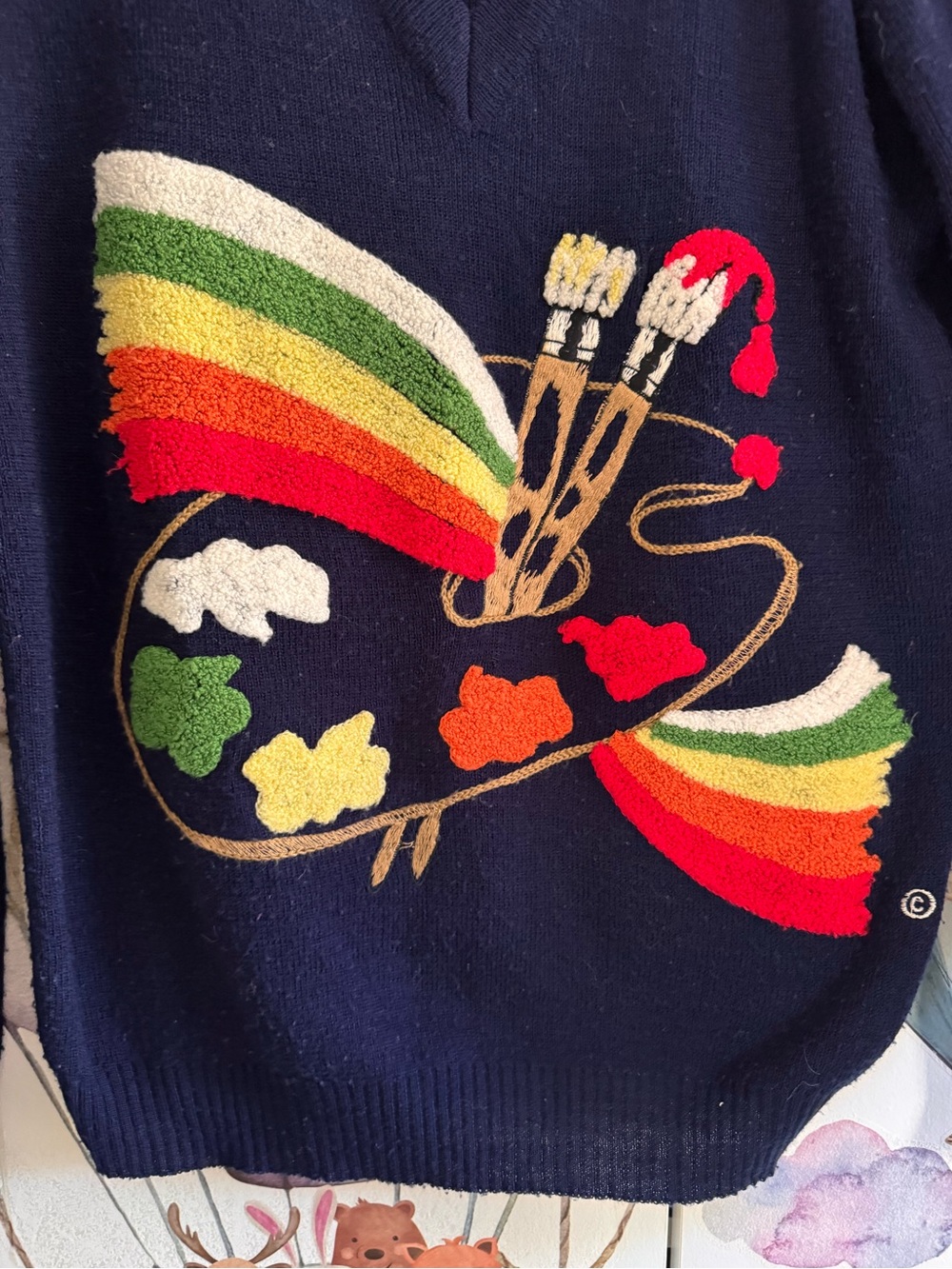 Vintage Shirlee acrylic sweater xs- s - Picture 3 of 9